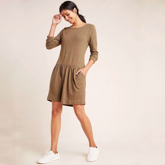 NWT Anthropologie Black Melissa Drop Waist Dress - Picture 2 of 7